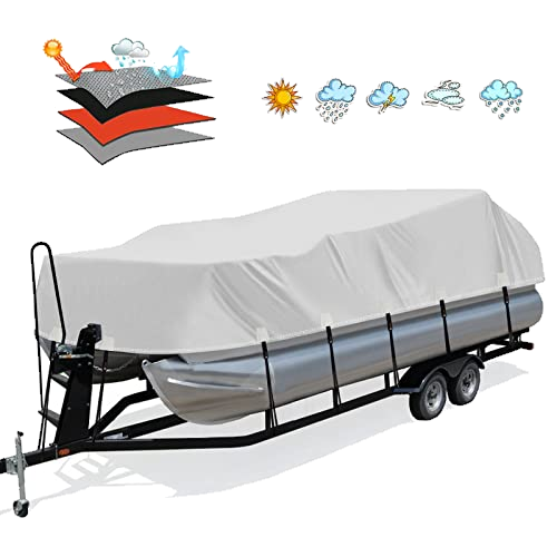 Solim Trailerable 1200D PU Heavy Duty Pontoon Boat Cover