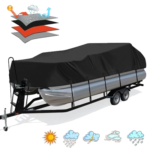 Solim Trailerable 1200D PU Heavy Duty Pontoon Boat Cover